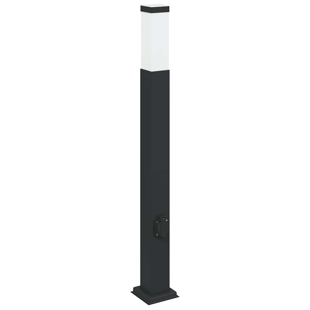 Šviestuvai su išleidimo anga, 3 vnt., 80 cm, juodi, IP44