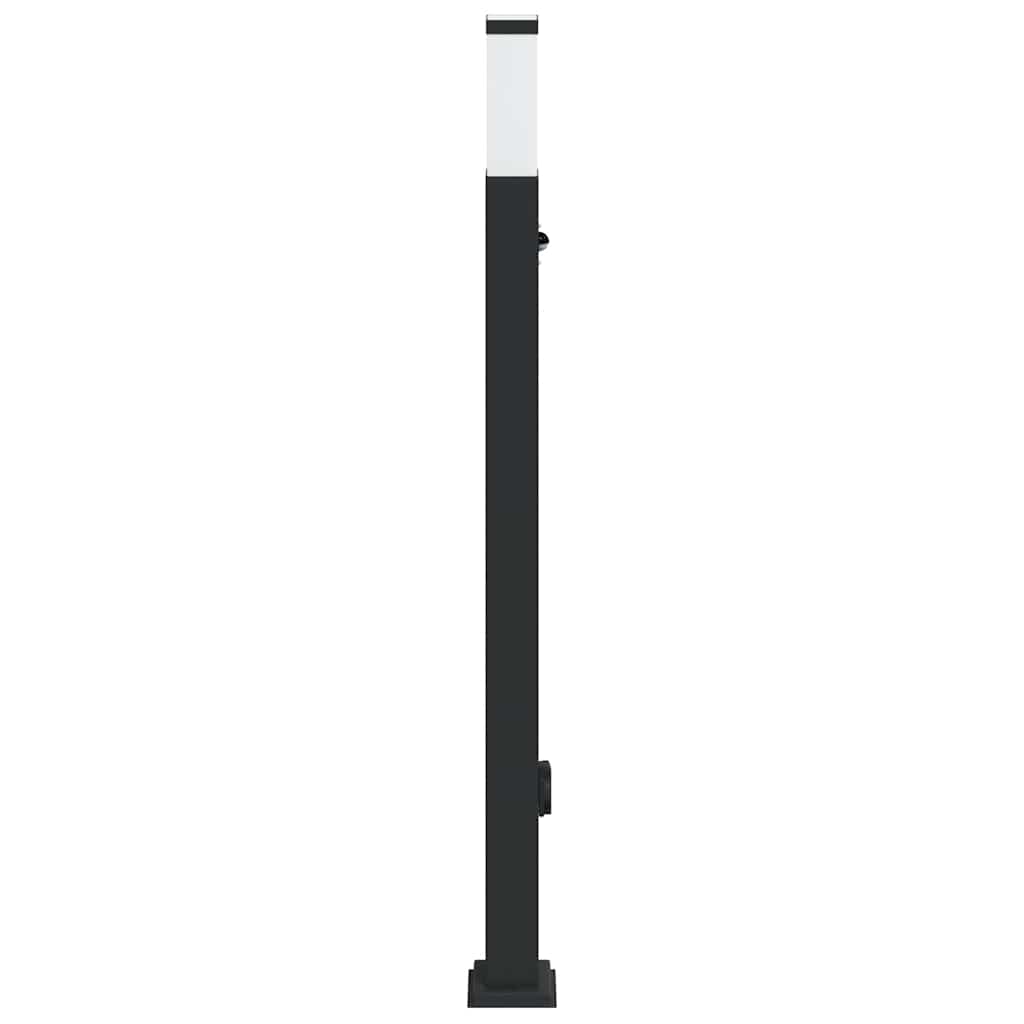 Apsauginis šviestuvas su jutikliu ir lizdu, 110 cm, juodas, IP44