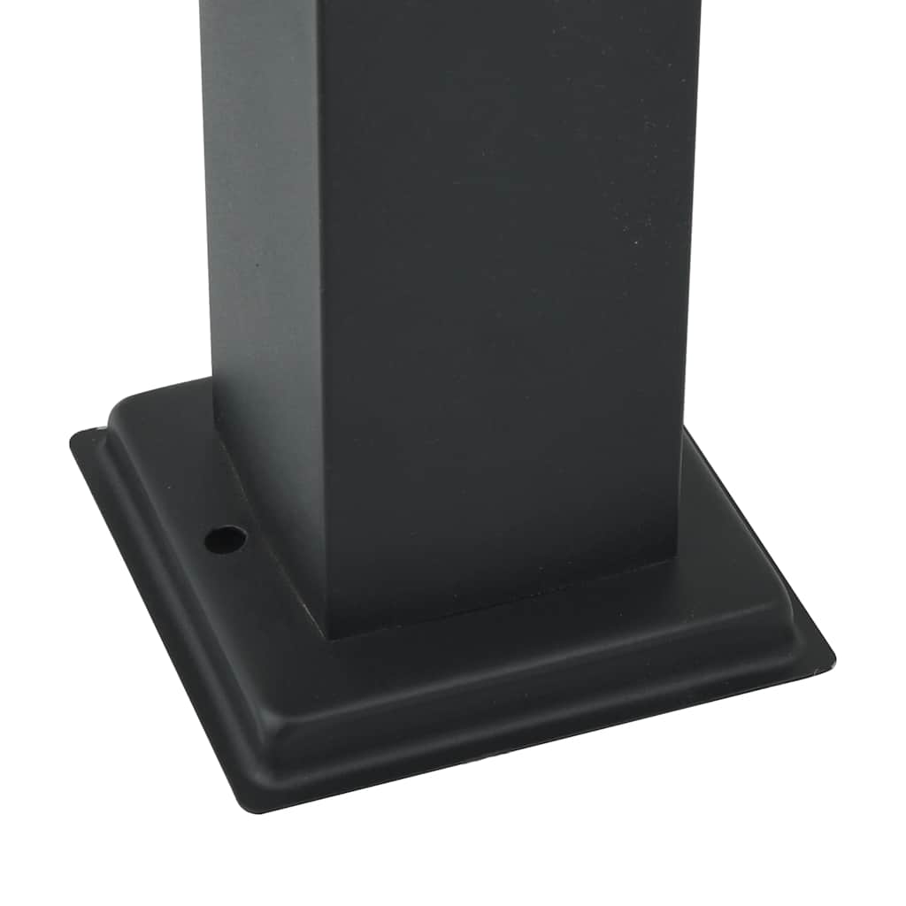 Apšvietimo stulpeliai su jutikliu ir lizdu, 3 vnt., 110 cm, juodi, IP44