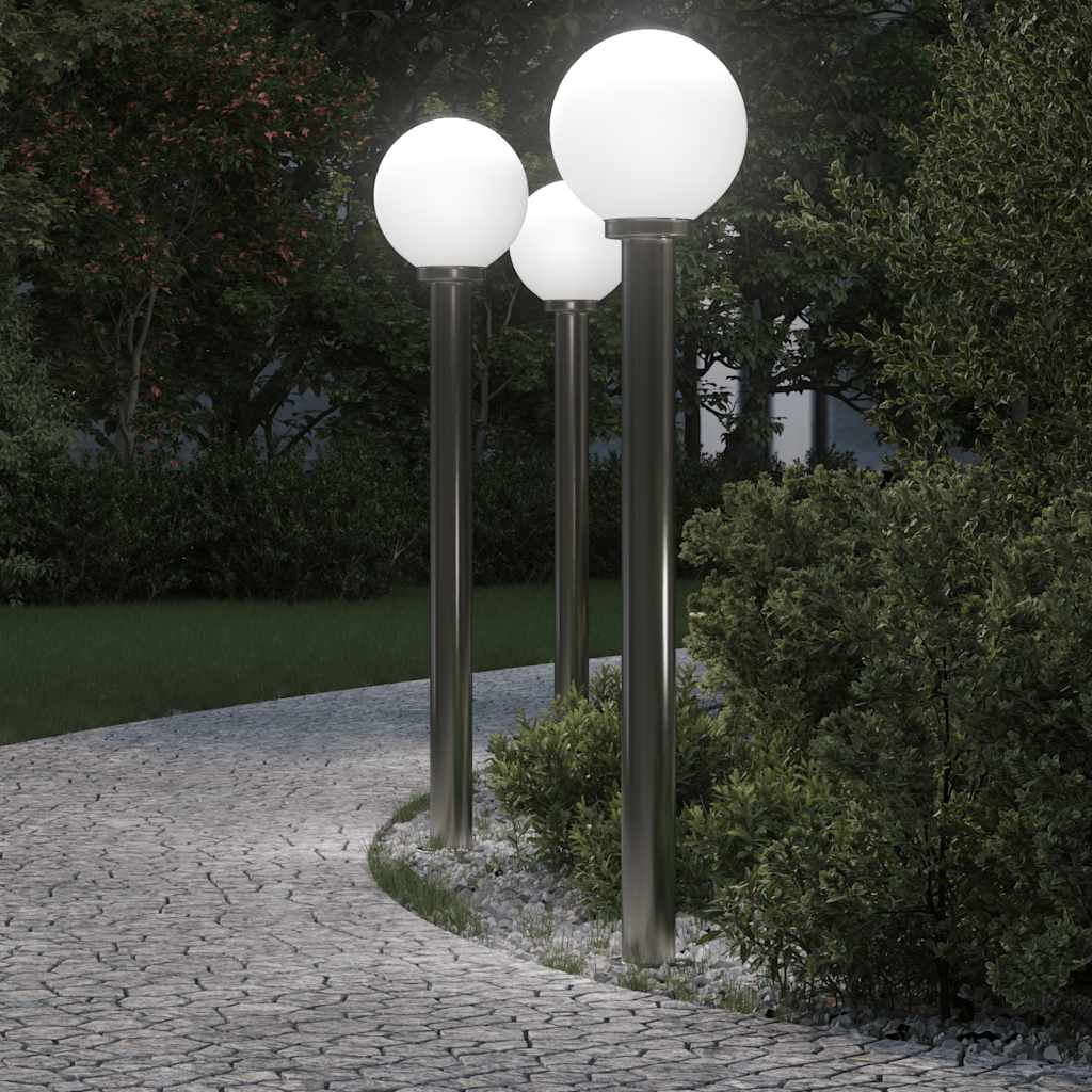 Šviestuvai stulpeliams, 3 vnt., 120 cm, nerūdijantis plienas, IP44