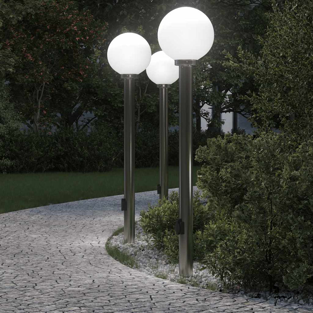 Šviestuvai su išleidimo anga, 3 vnt., 120 cm, nerūdijantis plienas, IP44