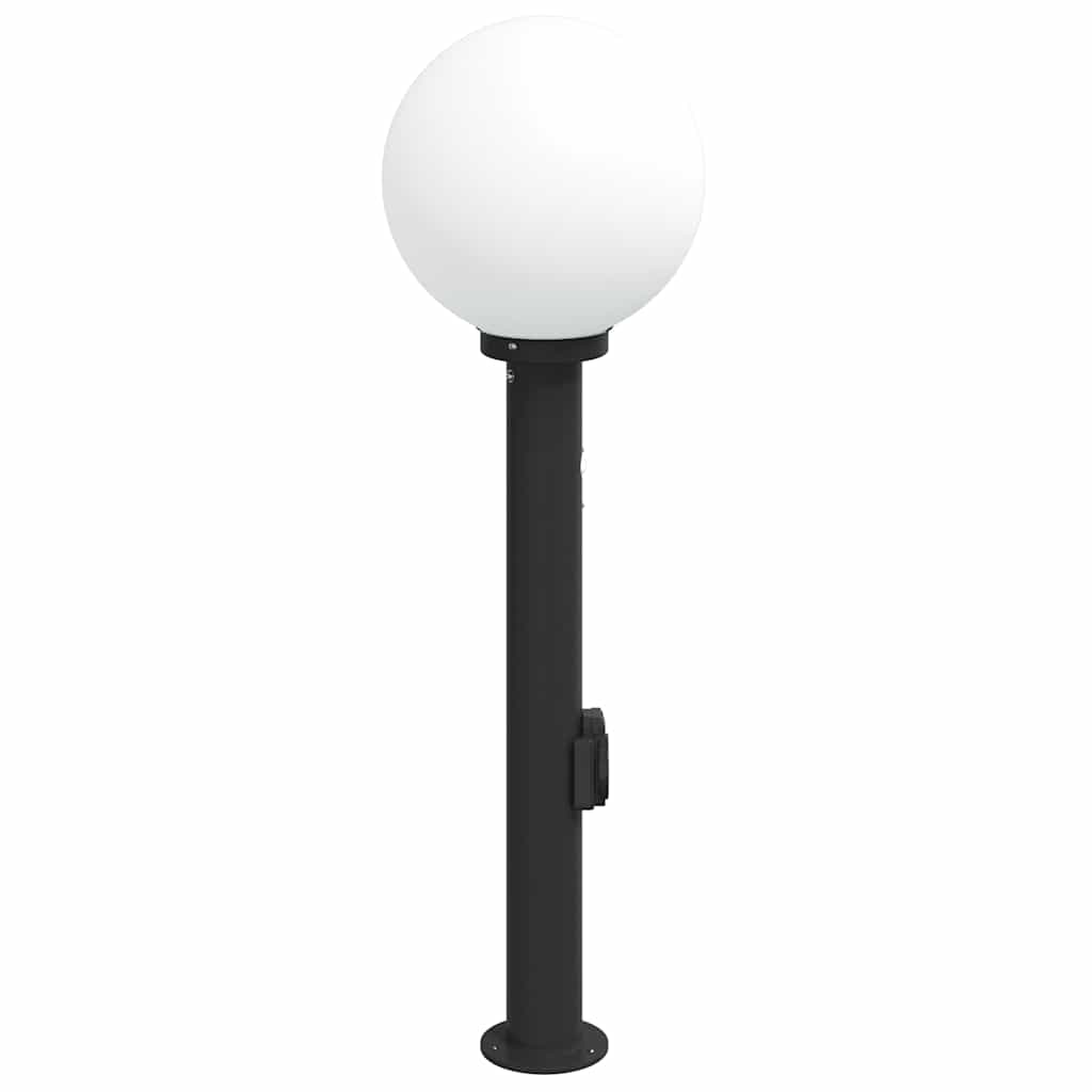Apsauginis šviestuvas su jutikliu ir lizdu, 80 cm, juodas, IP44