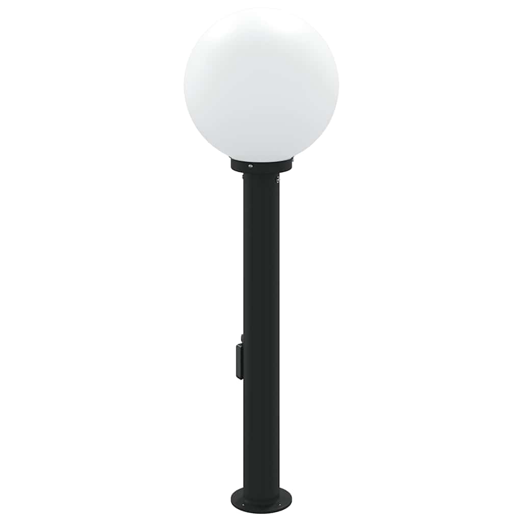 Apsauginis šviestuvas su jutikliu ir lizdu, 80 cm, juodas, IP44