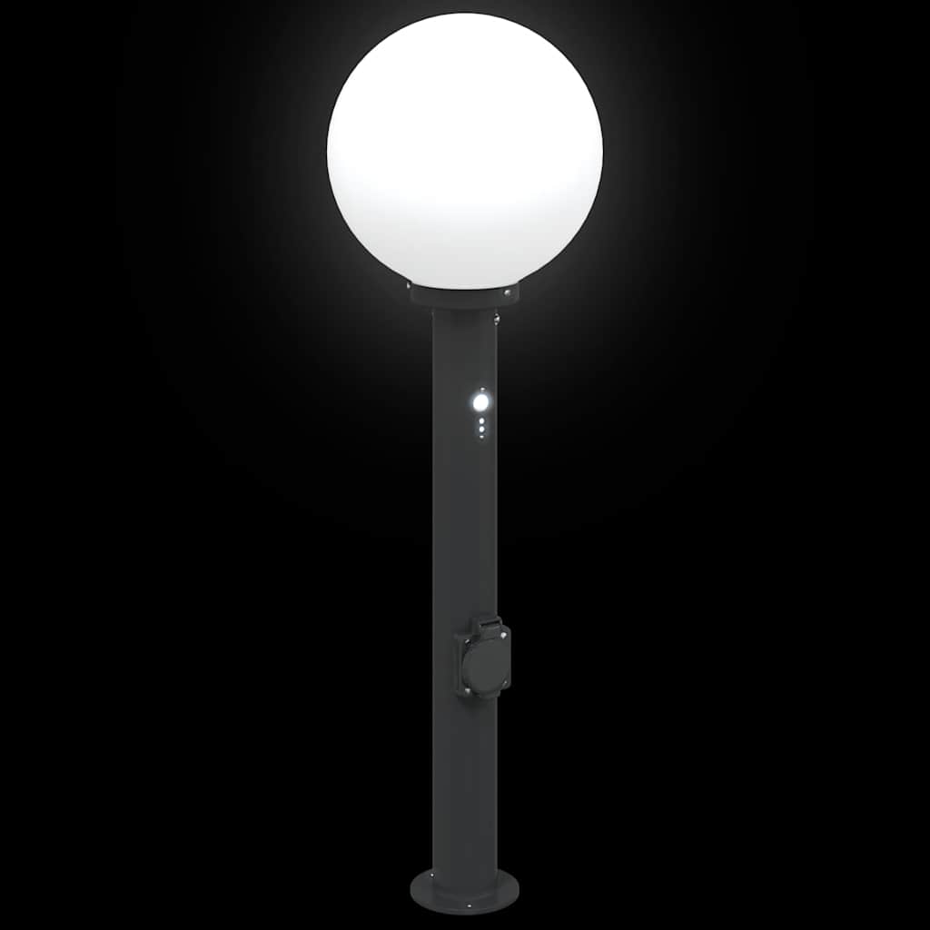 Apsauginis šviestuvas su jutikliu ir lizdu, 80 cm, juodas, IP44