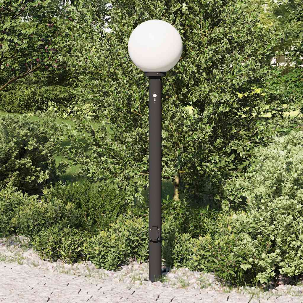 Apsauginis šviestuvas su jutikliu ir lizdu, 120 cm, juodas, IP44