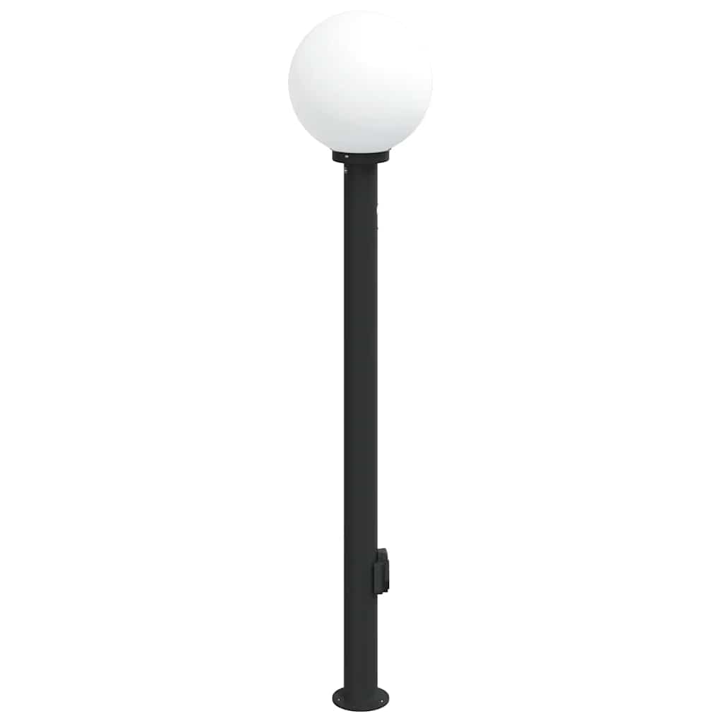 Apsauginis šviestuvas su jutikliu ir lizdu, 120 cm, juodas, IP44