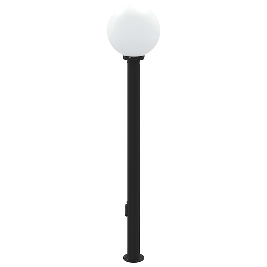 Apsauginis šviestuvas su jutikliu ir lizdu, 120 cm, juodas, IP44