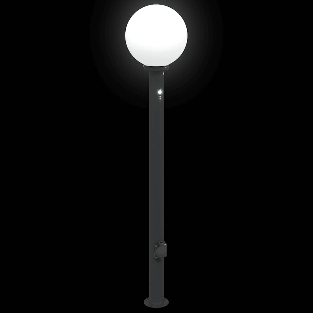 Apsauginis šviestuvas su jutikliu ir lizdu, 120 cm, juodas, IP44