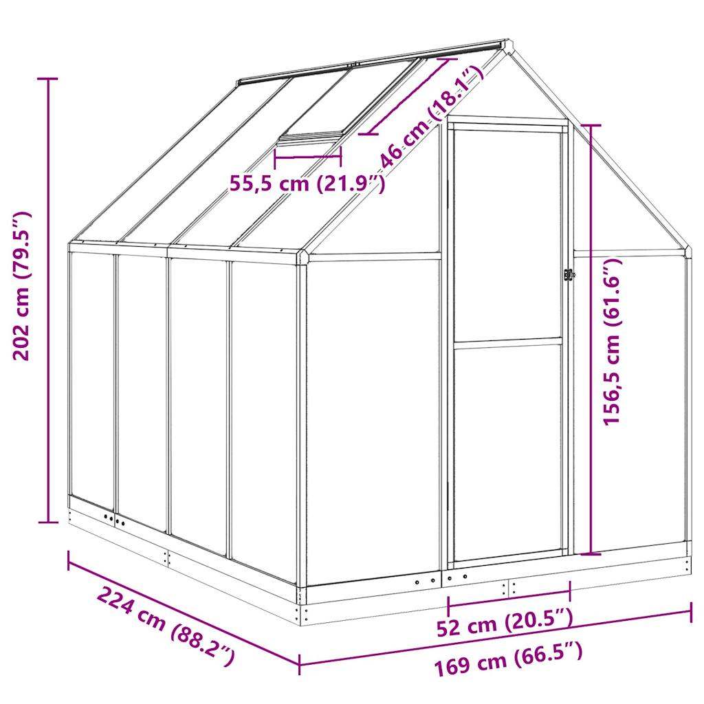 Šiltnamis su rėmu, 3,79 m²