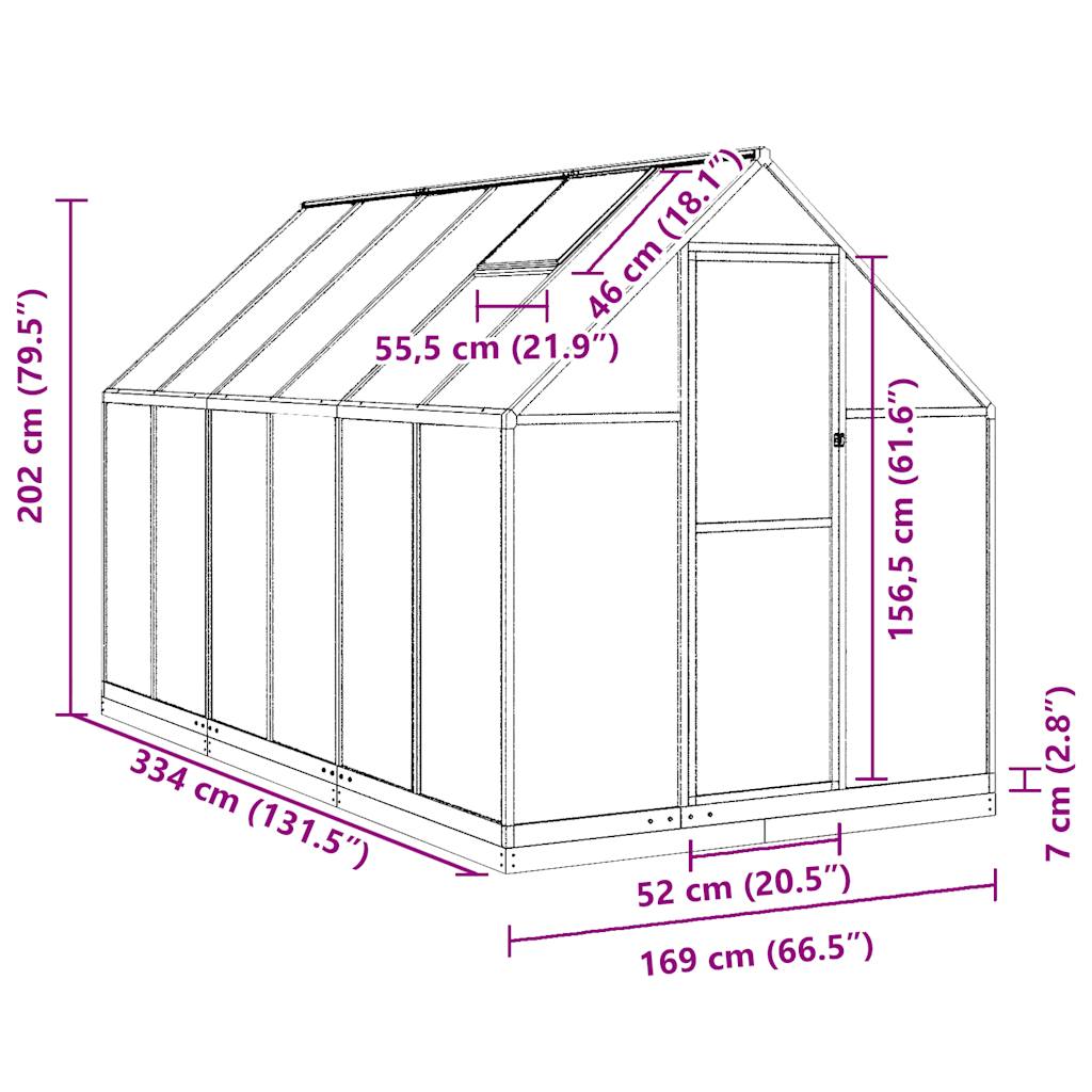 Šiltnamis su rėmu, 5,64 m²