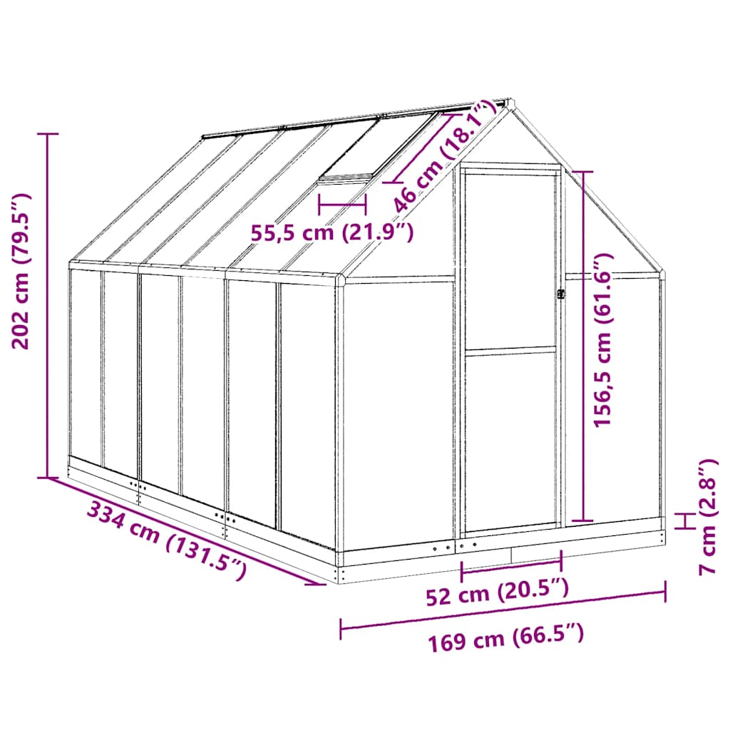 Šiltnamis su rėmu, 5,64 m²