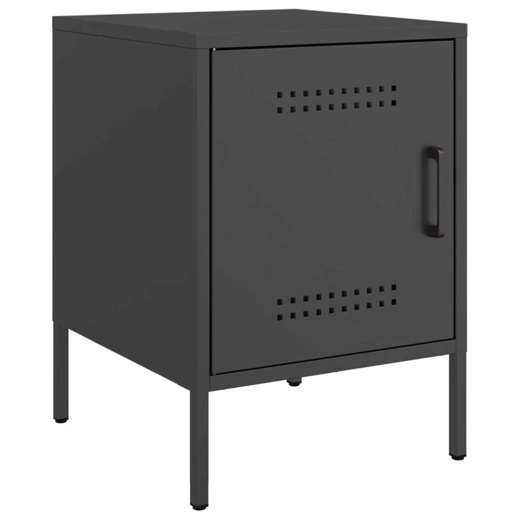 Nightstands, 2 pcs., black, 36x39x50.5cm, steel