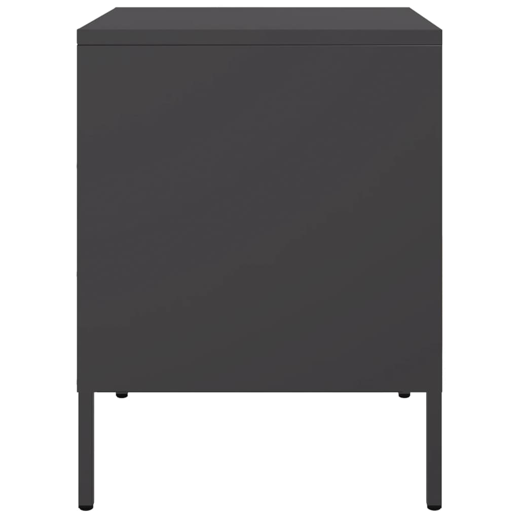 Nightstands, 2 pcs., black, 36x39x50.5cm, steel
