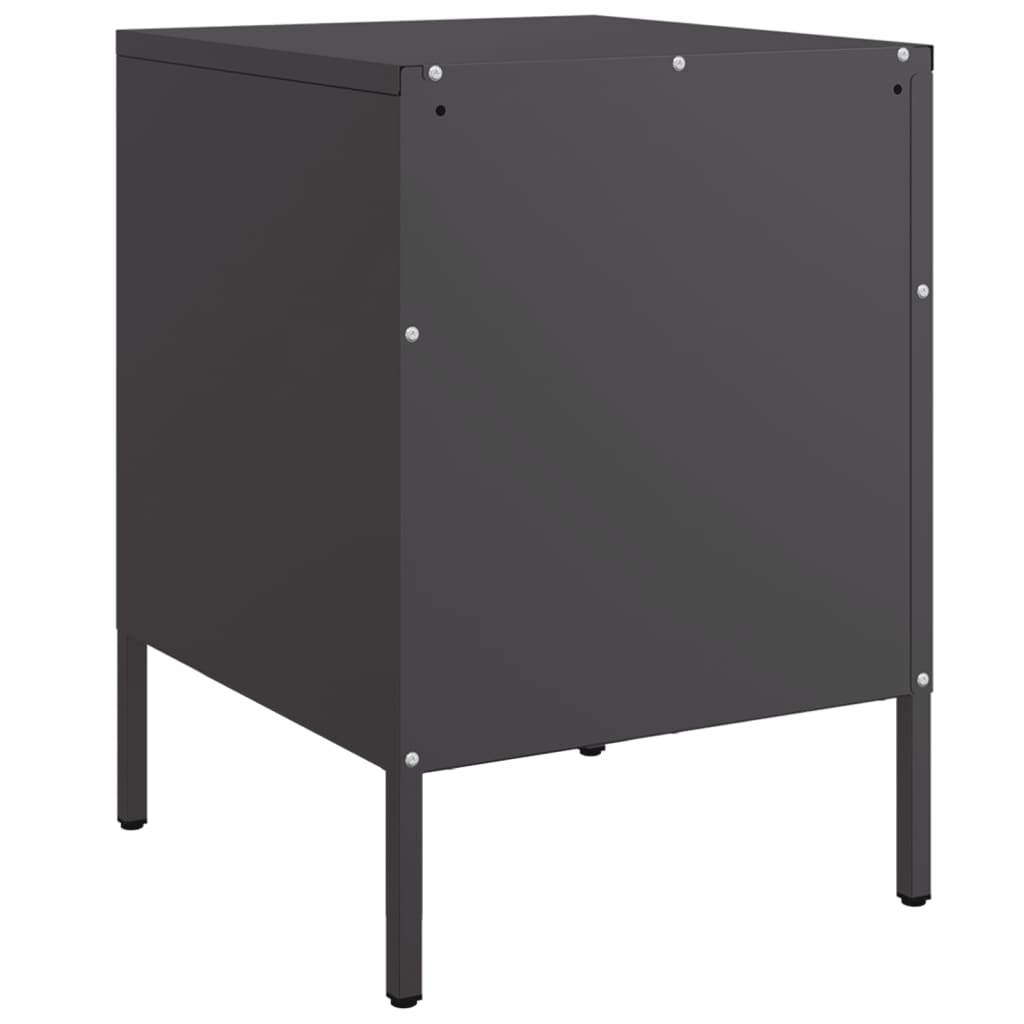 Nightstands, 2 pcs., black, 36x39x50.5cm, steel