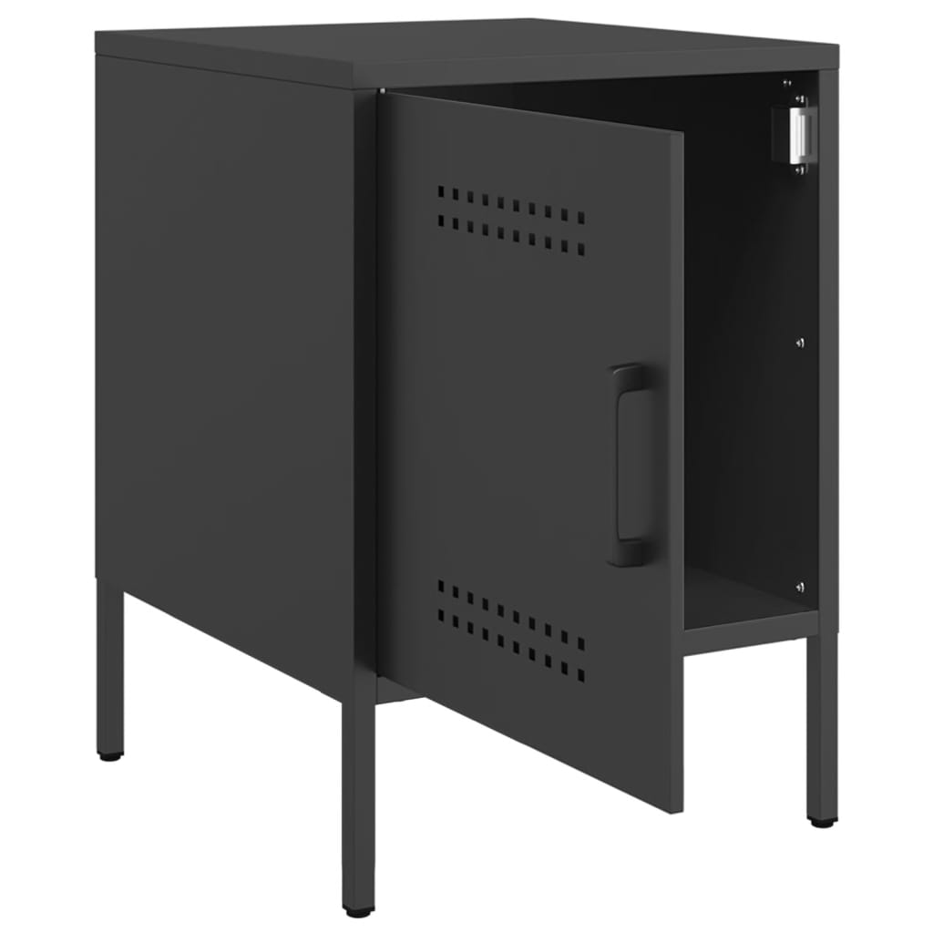 Nightstands, 2 pcs., black, 36x39x50.5cm, steel