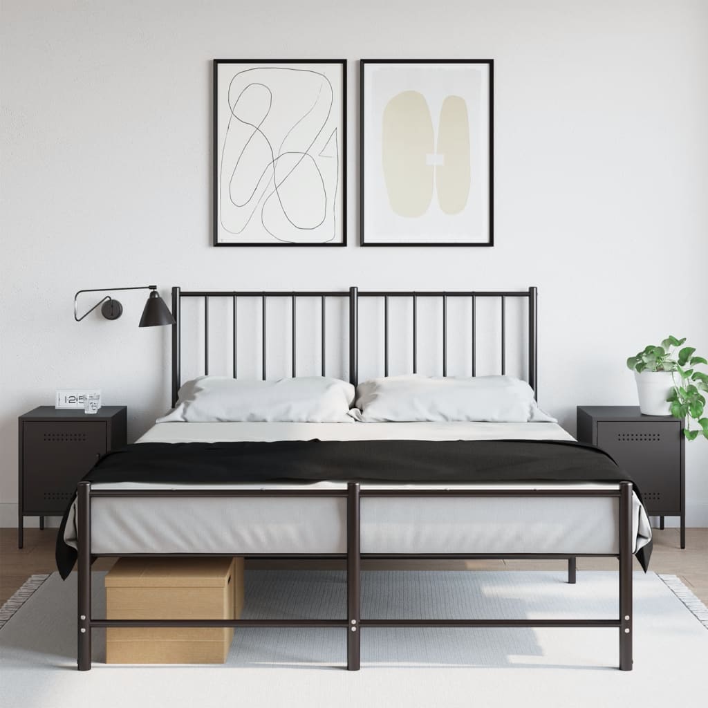 Nightstands, 2 pcs., black, 36x39x50.5cm, steel