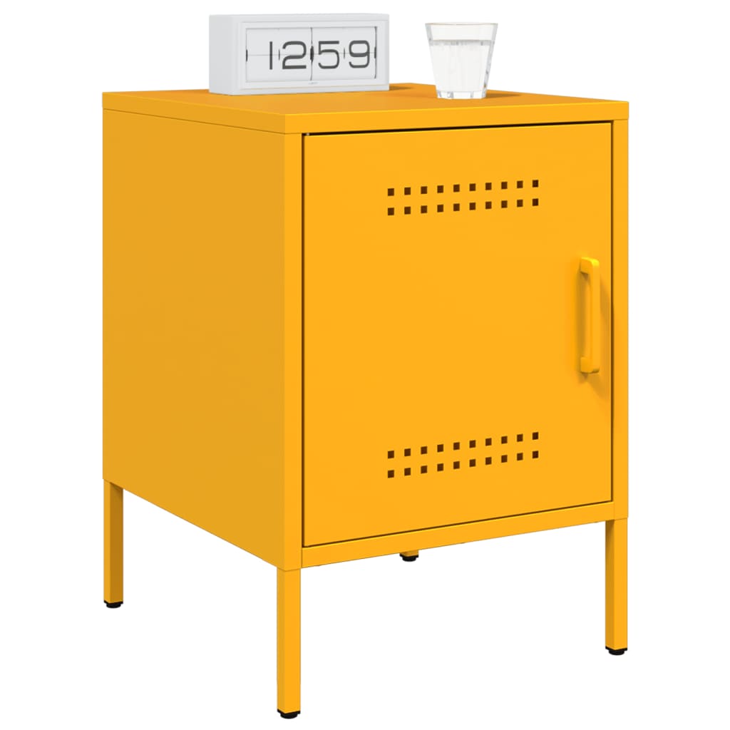 Bedside table, mustard yellow, 36x39x50.5cm, steel