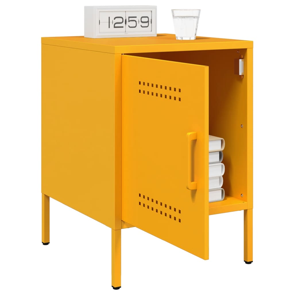 Bedside table, mustard yellow, 36x39x50.5cm, steel