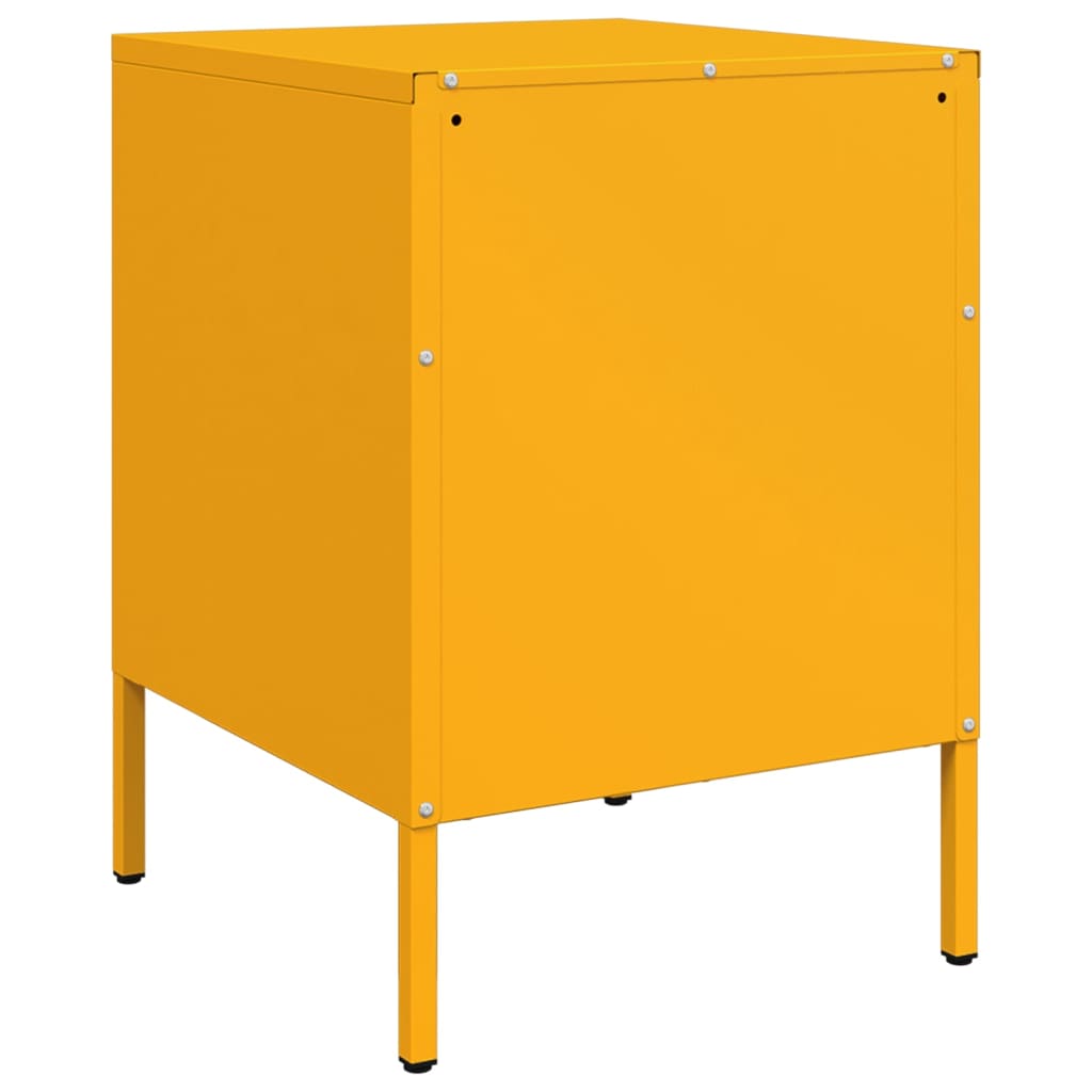 Bedside table, mustard yellow, 36x39x50.5cm, steel