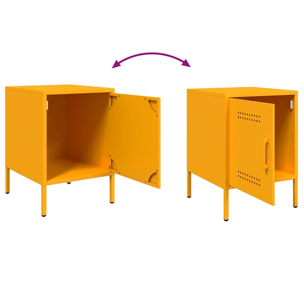 Bedside table, mustard yellow, 36x39x50.5cm, steel
