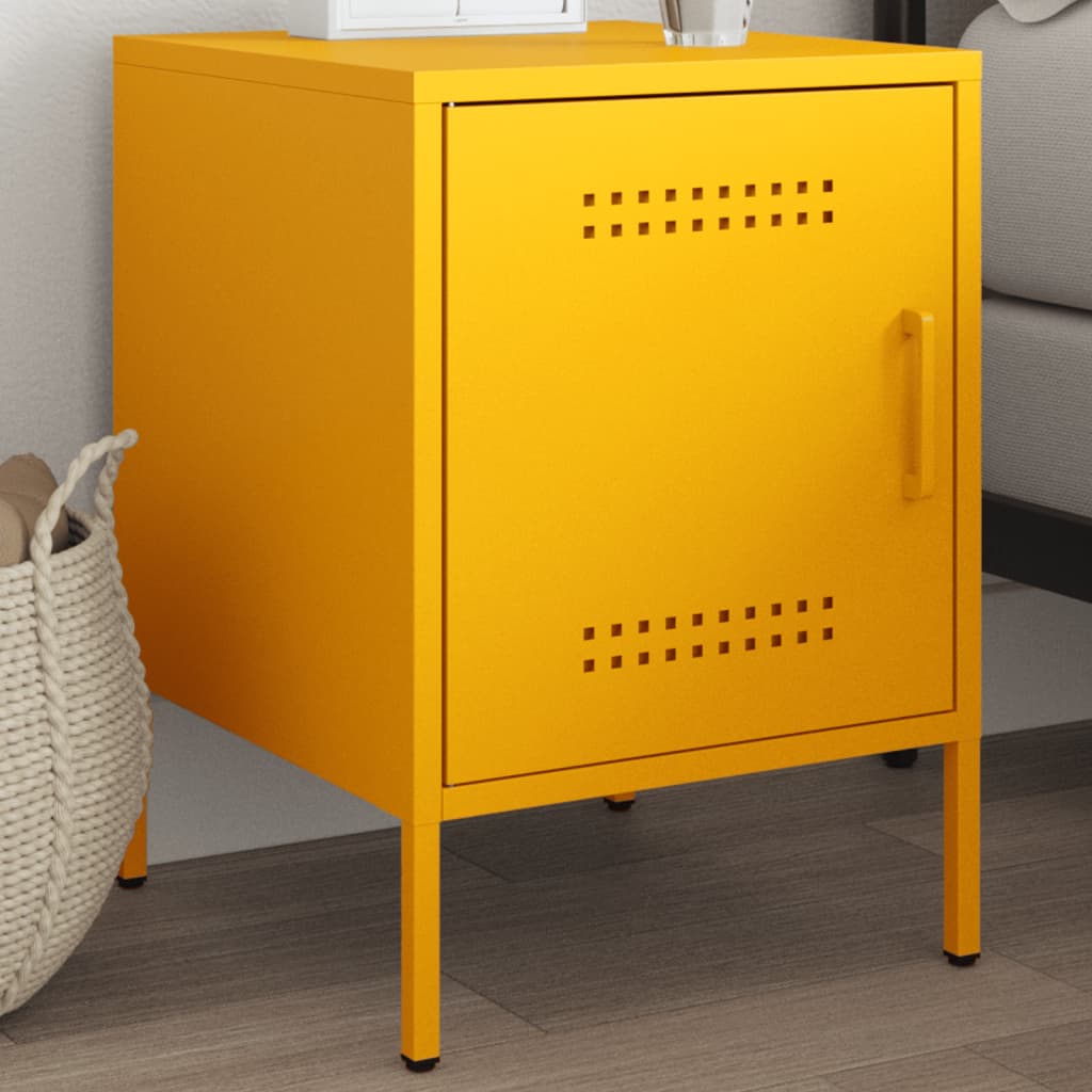 Bedside table, mustard yellow, 36x39x50.5cm, steel