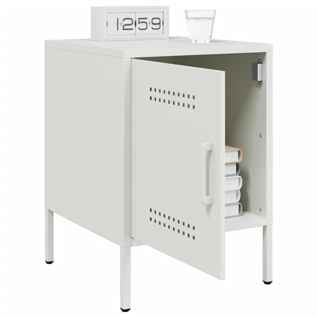 Nightstands, 2 pcs., white, 36x39x50.5cm, steel