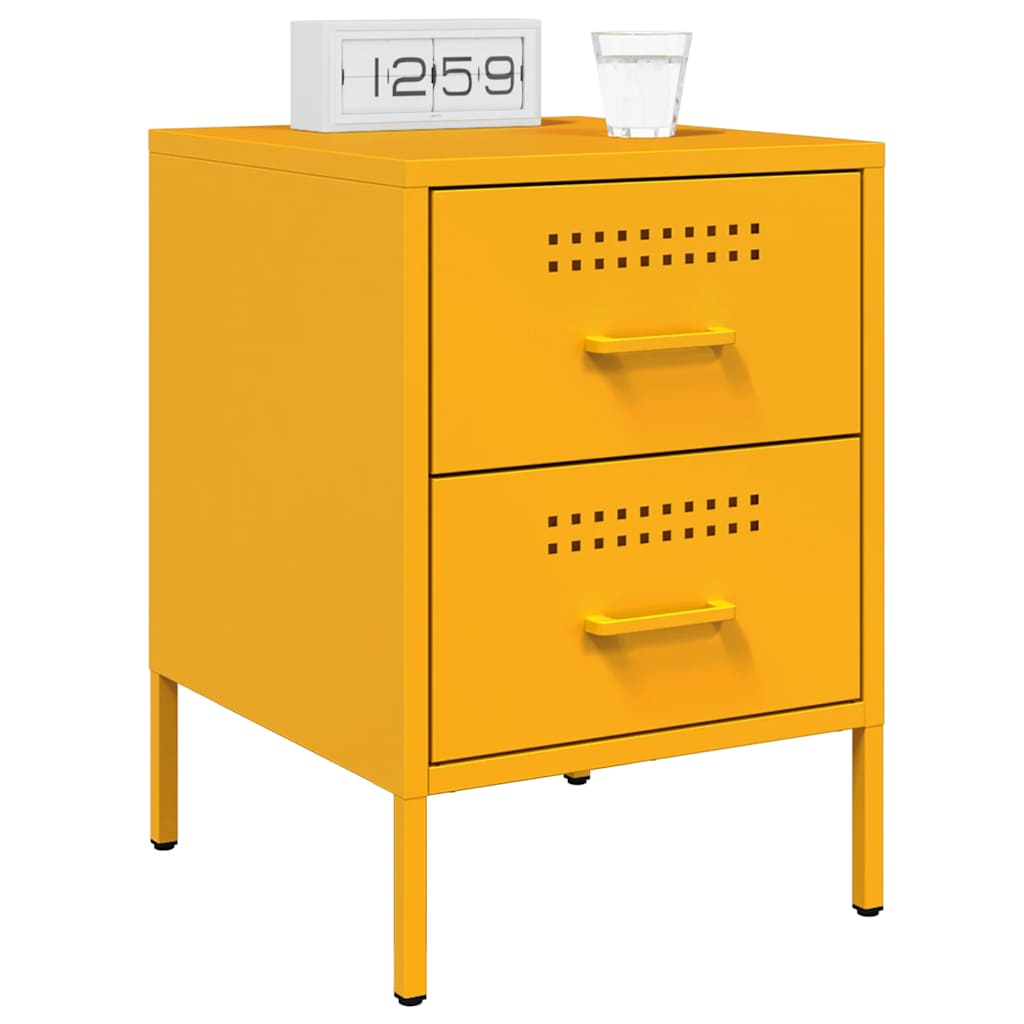 Bedside table, mustard yellow, 36x39x50.5cm, steel