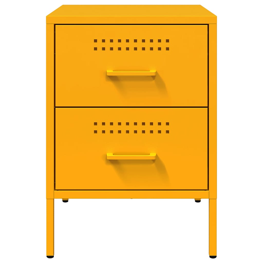 Bedside table, mustard yellow, 36x39x50.5cm, steel