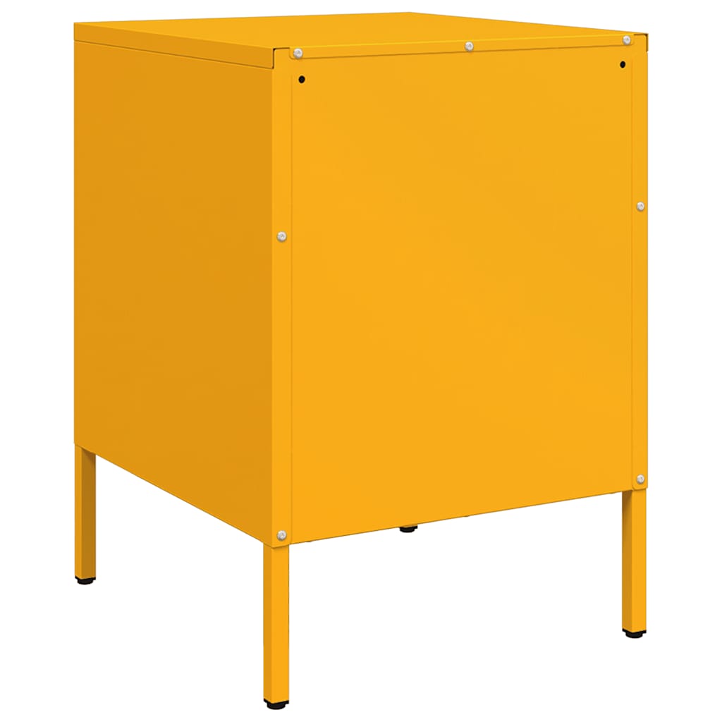 Bedside table, mustard yellow, 36x39x50.5cm, steel