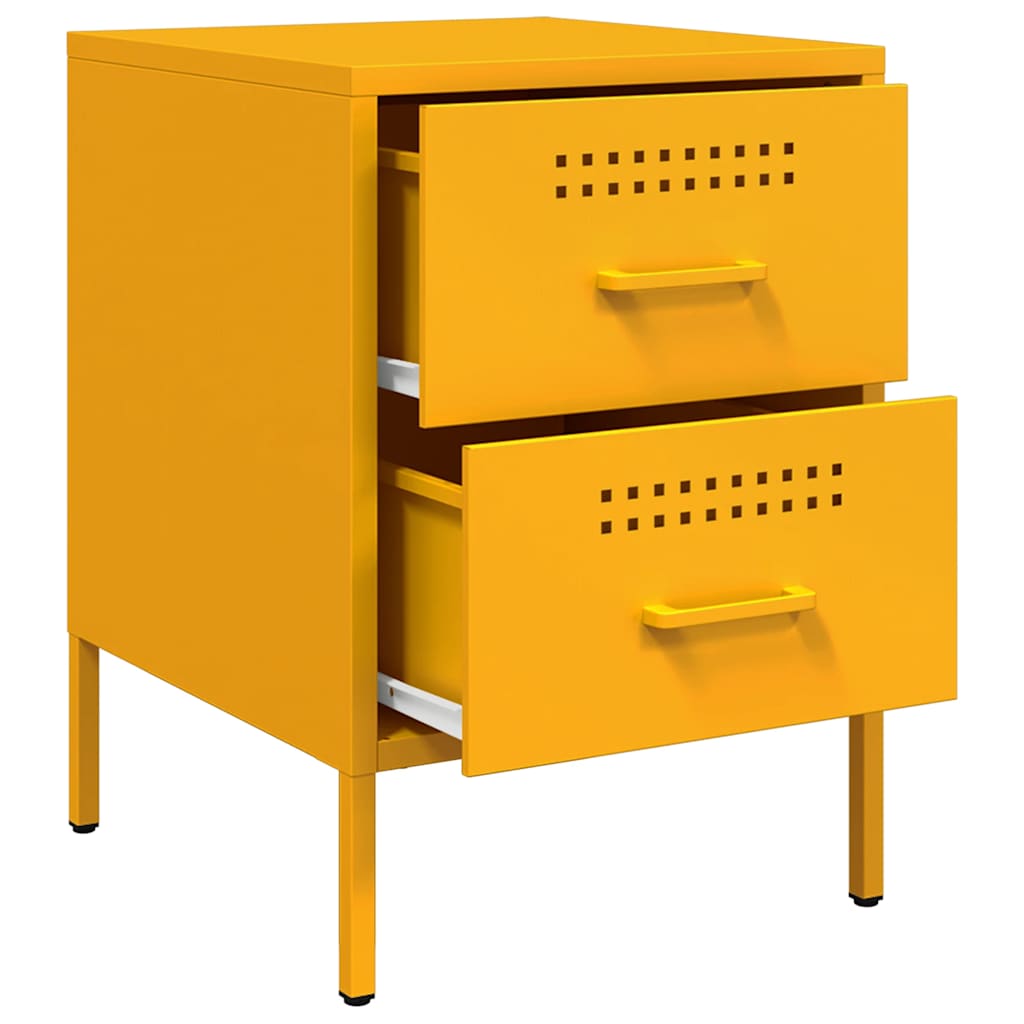 Bedside table, mustard yellow, 36x39x50.5cm, steel