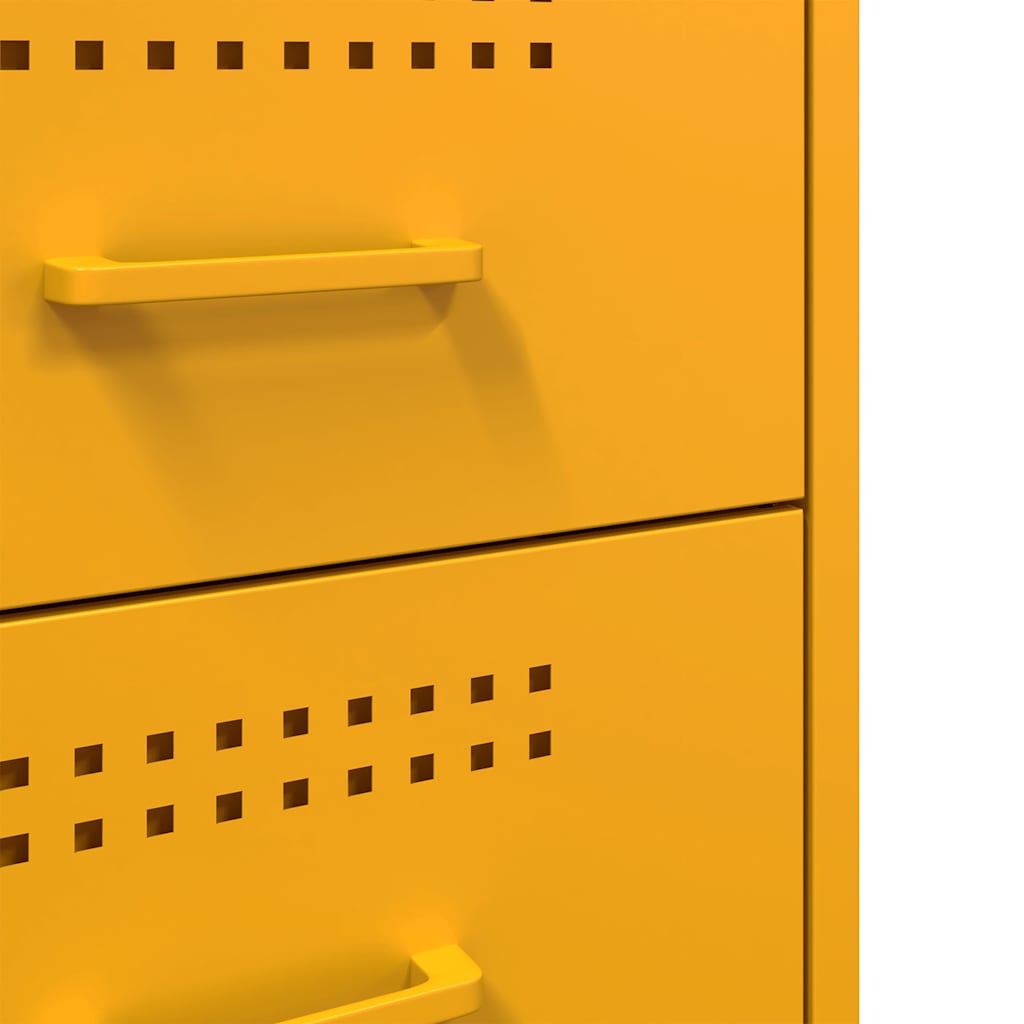 Bedside table, mustard yellow, 36x39x50.5cm, steel