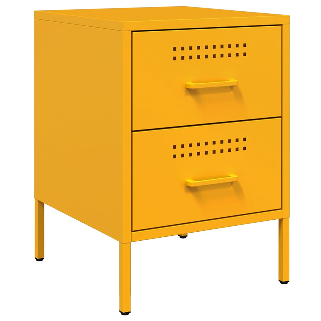 Nightstands, 2 pcs., mustard, 36x39x50.5cm, steel
