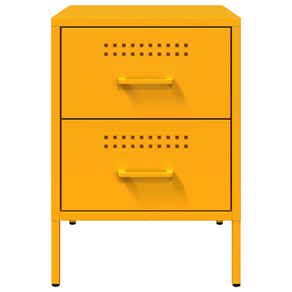 Nightstands, 2 pcs., mustard, 36x39x50.5cm, steel