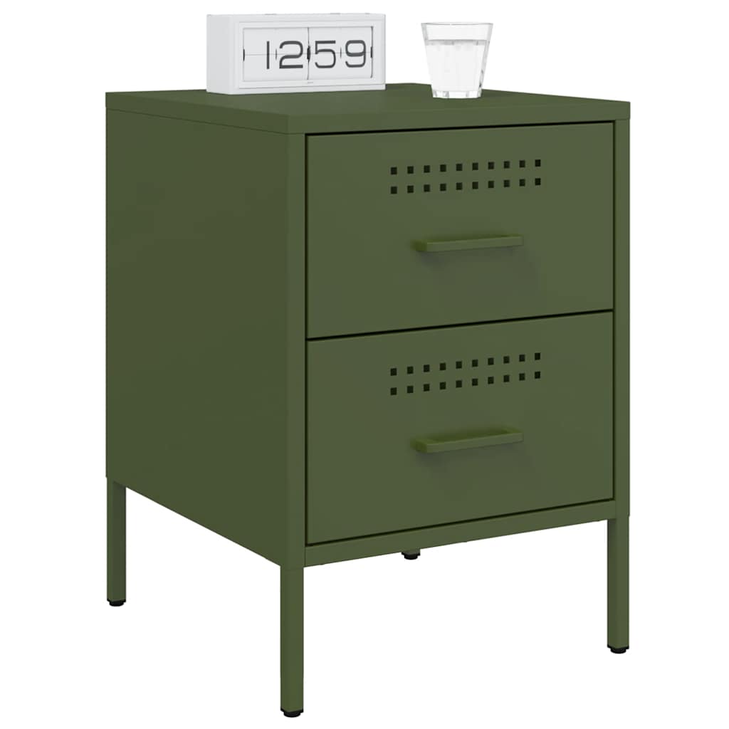 Bedside tables, 2 pcs., olive, 36x39x50.5cm, steel