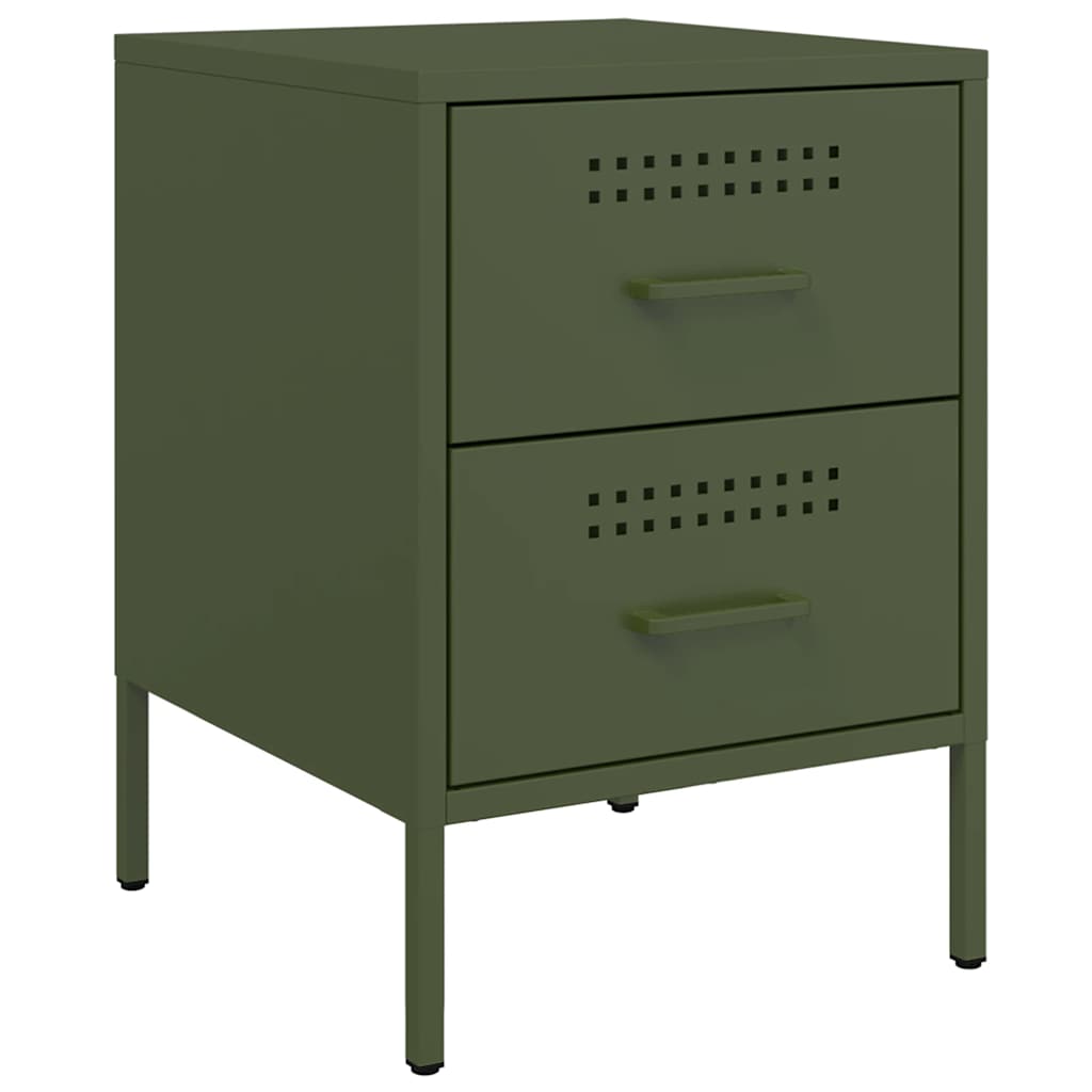 Bedside tables, 2 pcs., olive, 36x39x50.5cm, steel