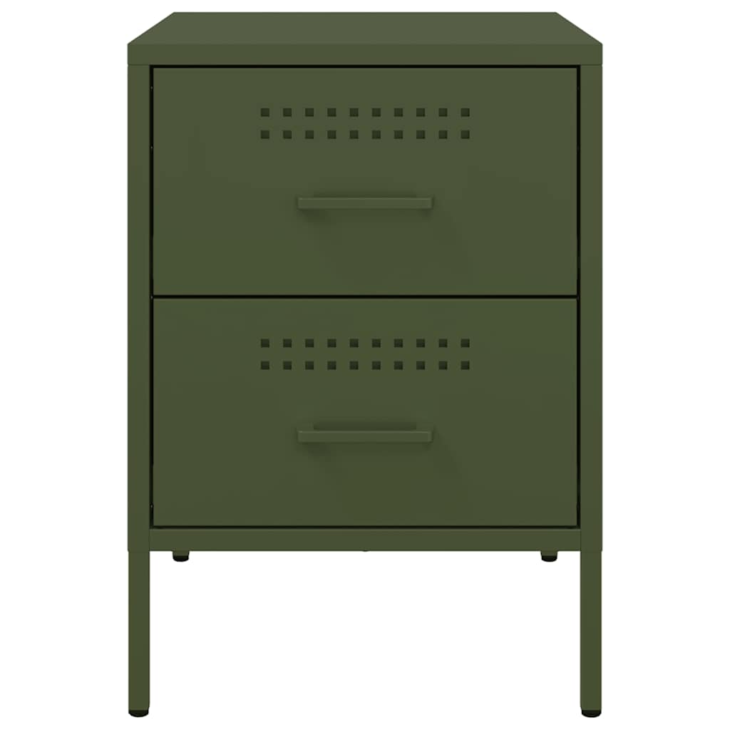Bedside tables, 2 pcs., olive, 36x39x50.5cm, steel