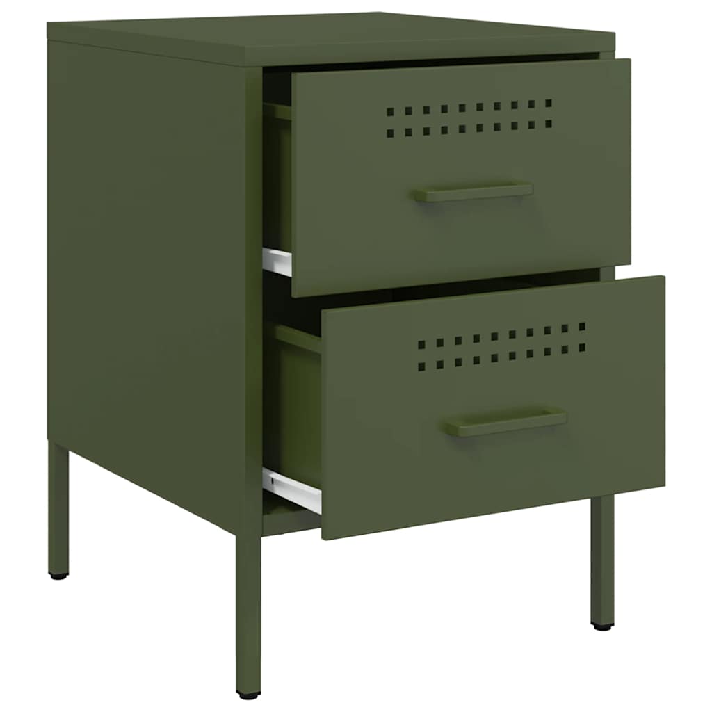 Bedside tables, 2 pcs., olive, 36x39x50.5cm, steel