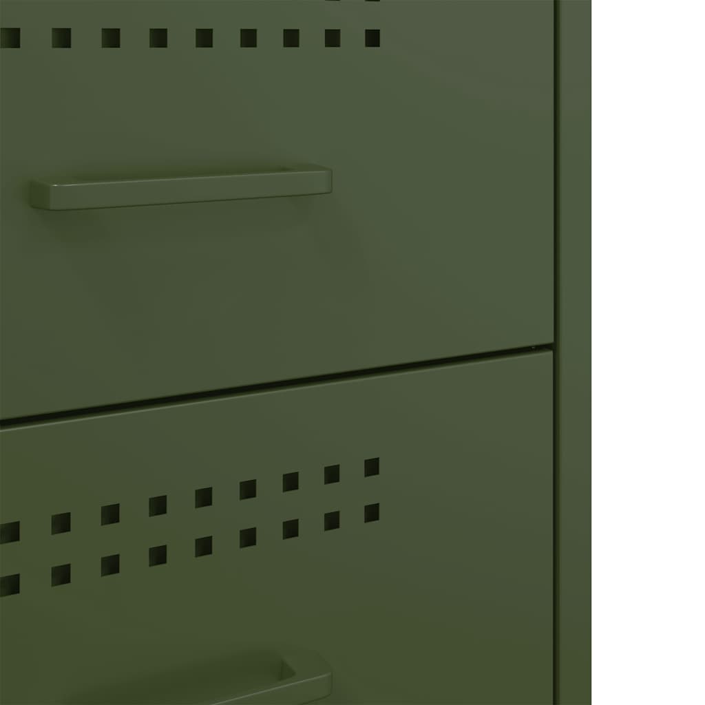 Bedside tables, 2 pcs., olive, 36x39x50.5cm, steel