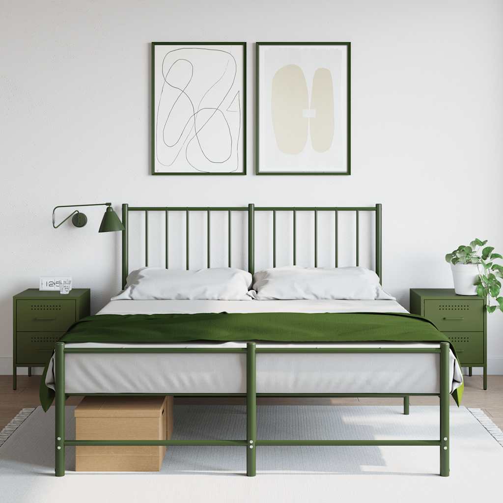 Bedside tables, 2 pcs., olive, 36x39x50.5cm, steel