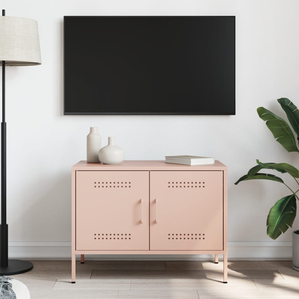 TV cabinet, pink, 68x39x50.5cm, steel