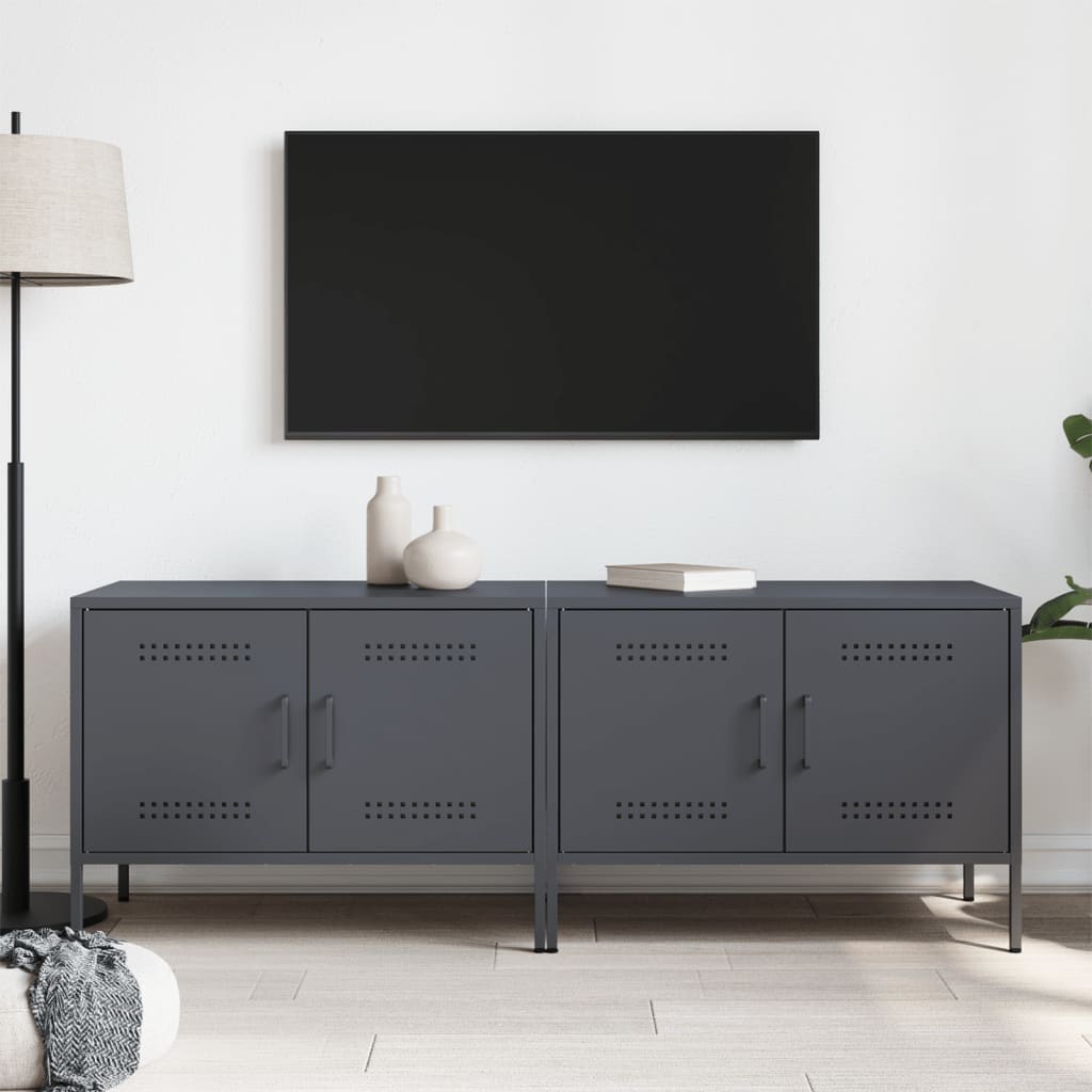 TV skapīši, 2 gab., antracītpelēki, 68x39x50,5 cm, tērauds