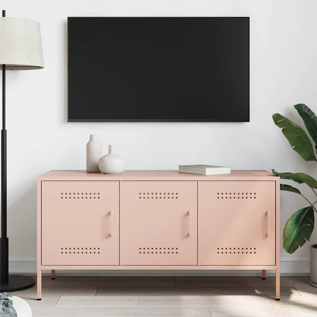 TV unit, pink, 100.5x39x50.5cm, steel