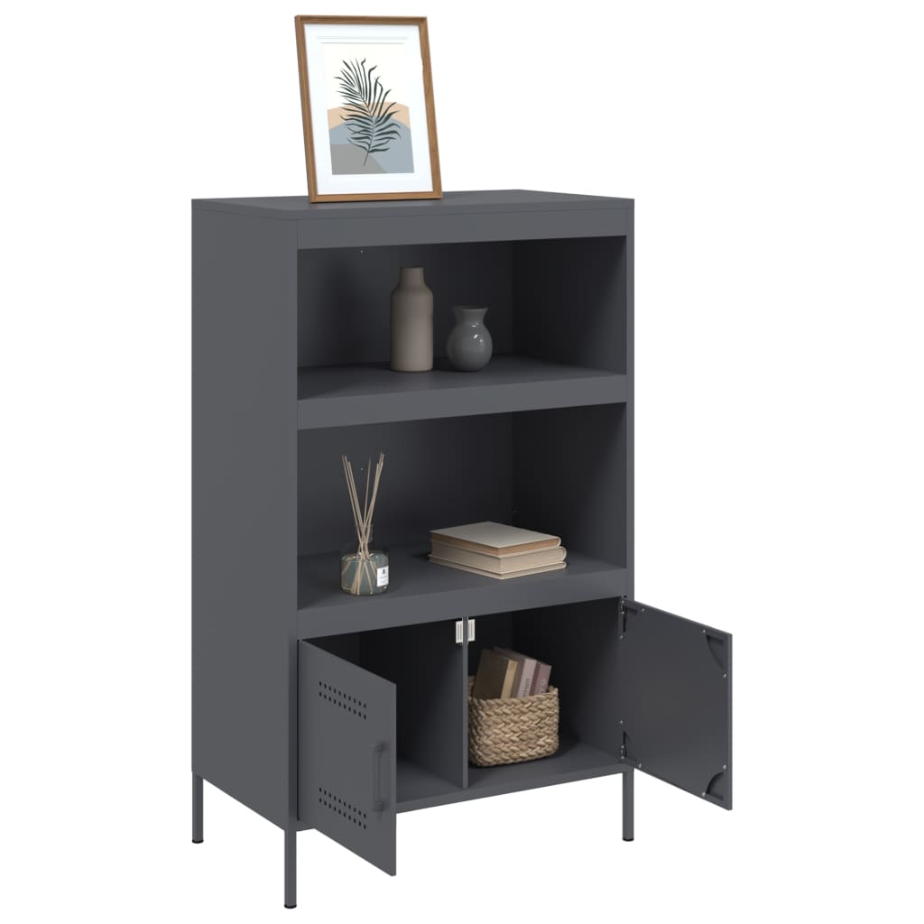 Chest of drawers, anthracite, 68x39x113cm, steel