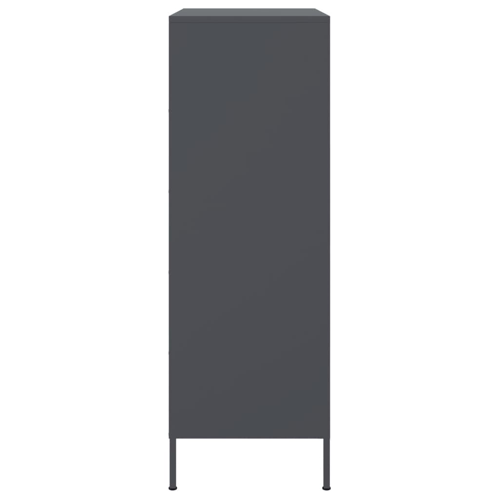 Chest of drawers, anthracite, 68x39x113cm, steel