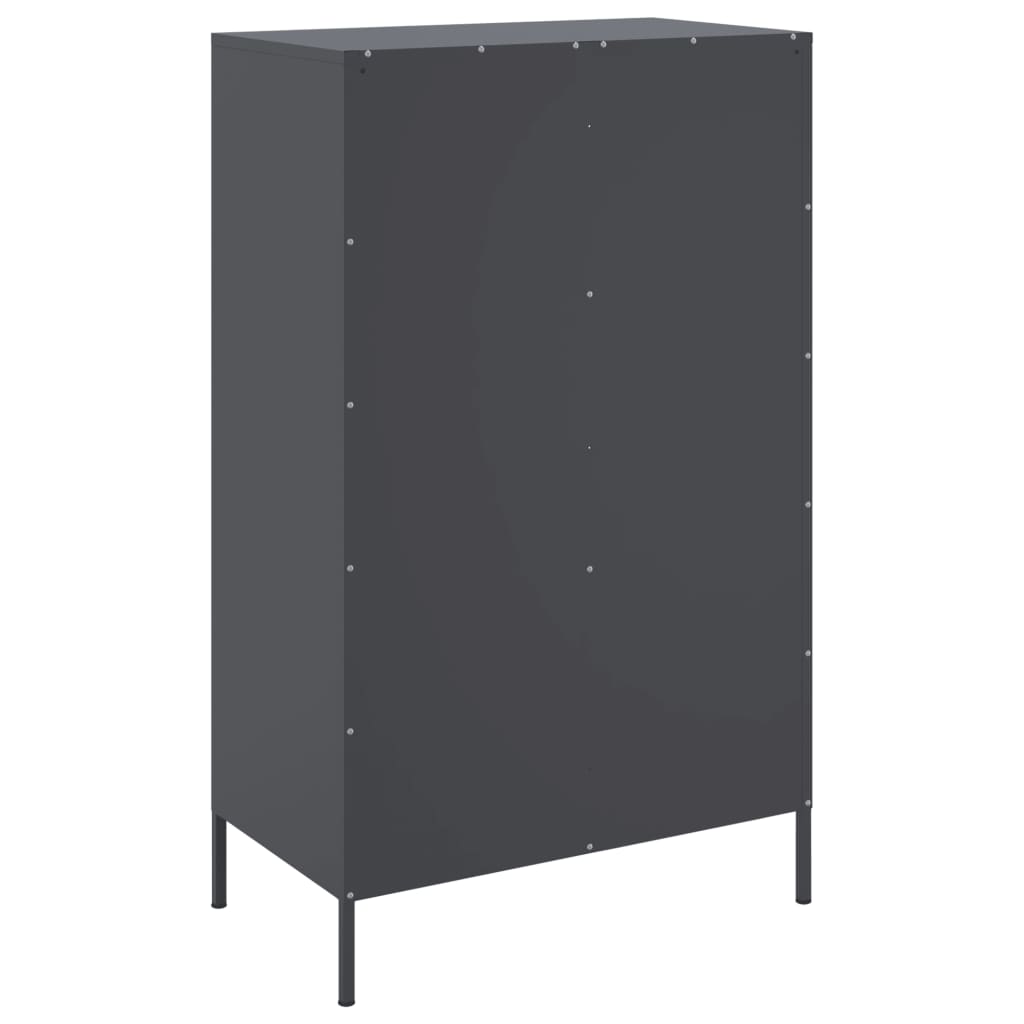 Chest of drawers, anthracite, 68x39x113cm, steel