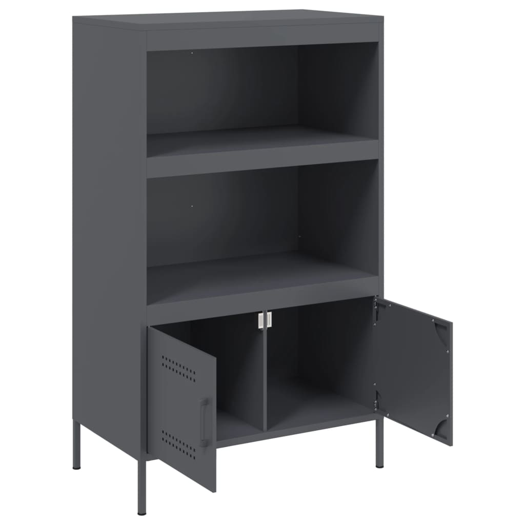 Chest of drawers, anthracite, 68x39x113cm, steel