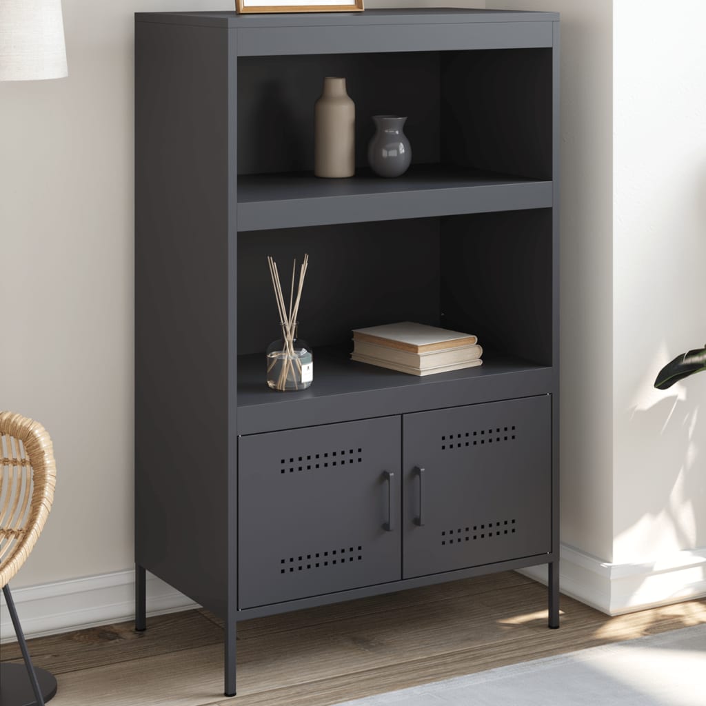 Chest of drawers, anthracite, 68x39x113cm, steel