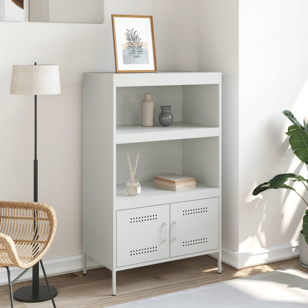 Chest of drawers, white, 68x39x113cm, steel