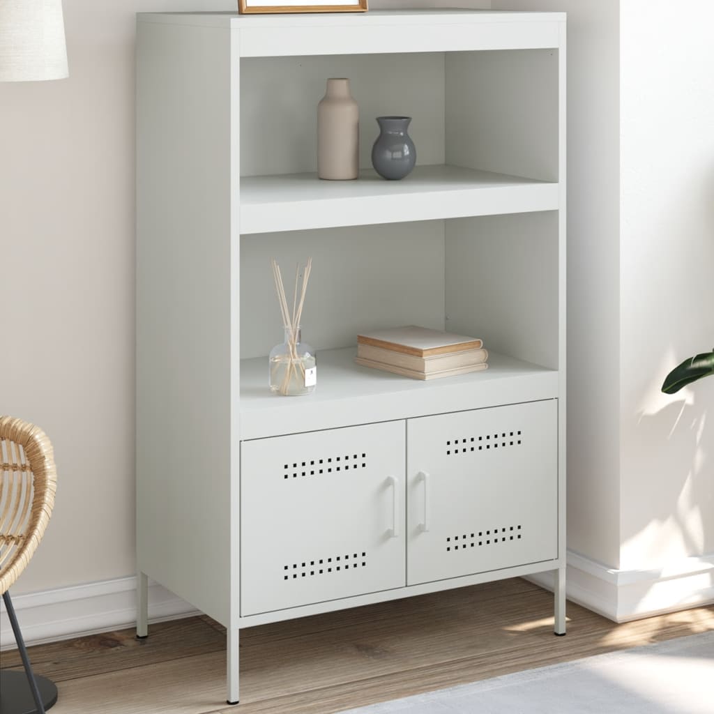 Chest of drawers, white, 68x39x113cm, steel