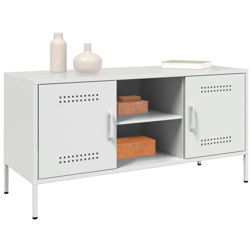 TV cabinet, white, 100.5x39x50.5cm, steel